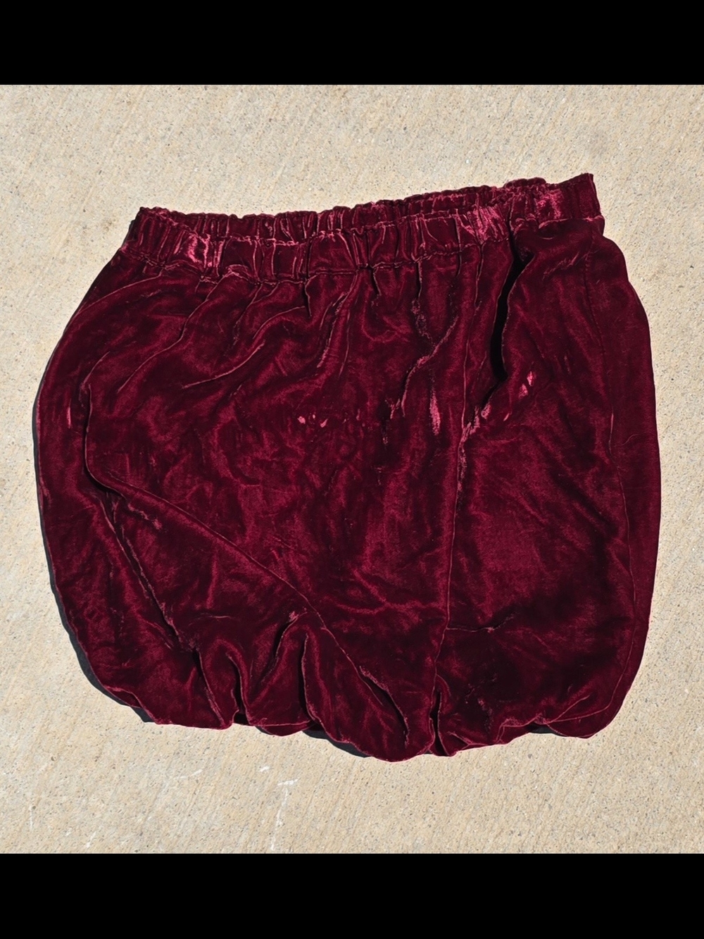 Velvet Mini Skirt in Burgundy